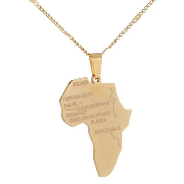 Africa Map Necklace