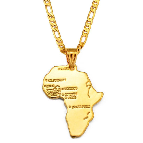 Africa Map Necklace