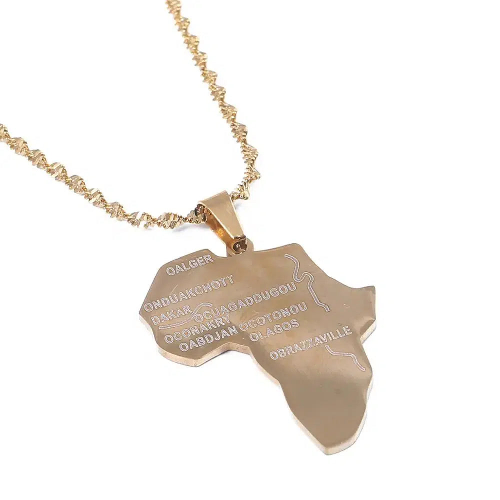 Africa Map Necklace