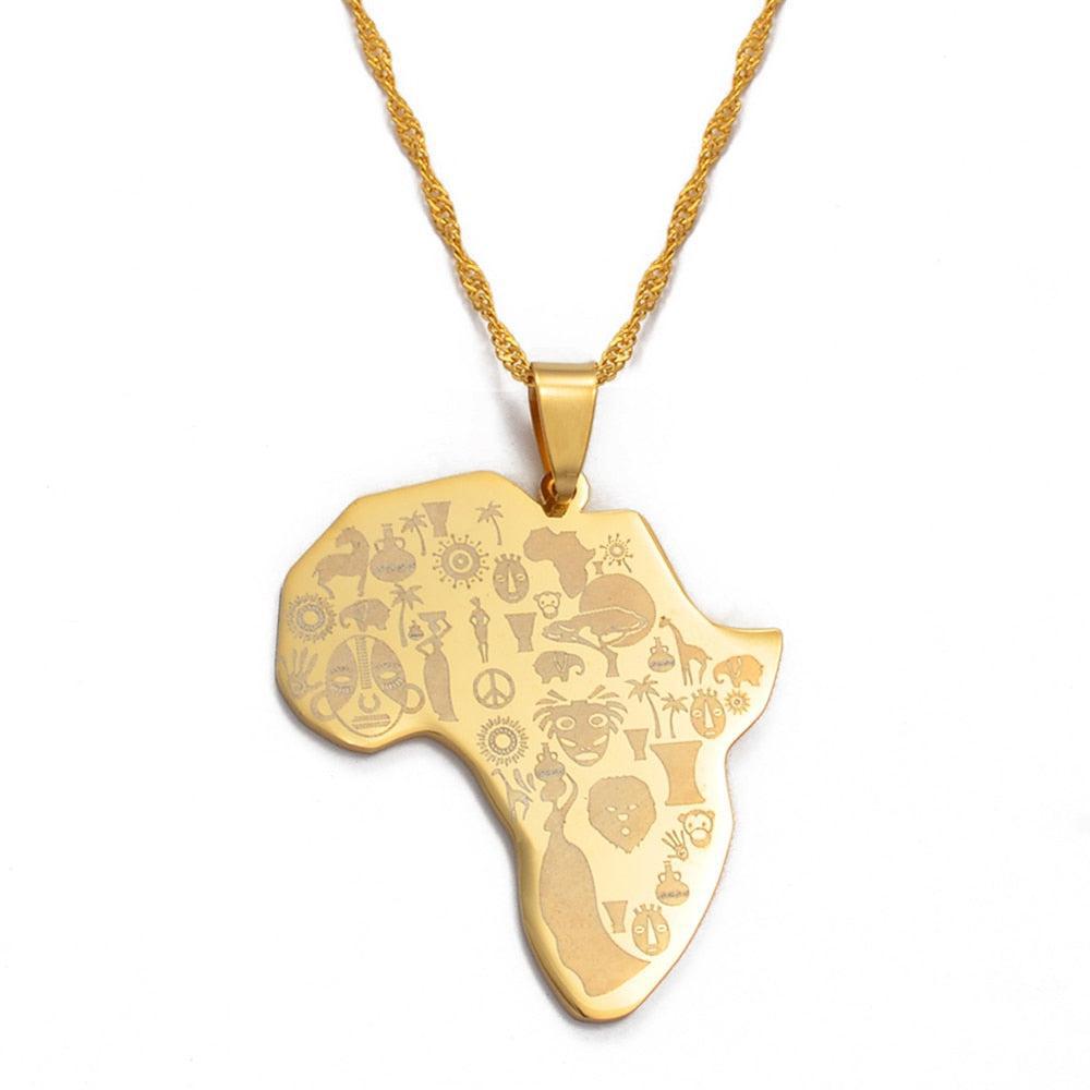 Africa Map Necklace