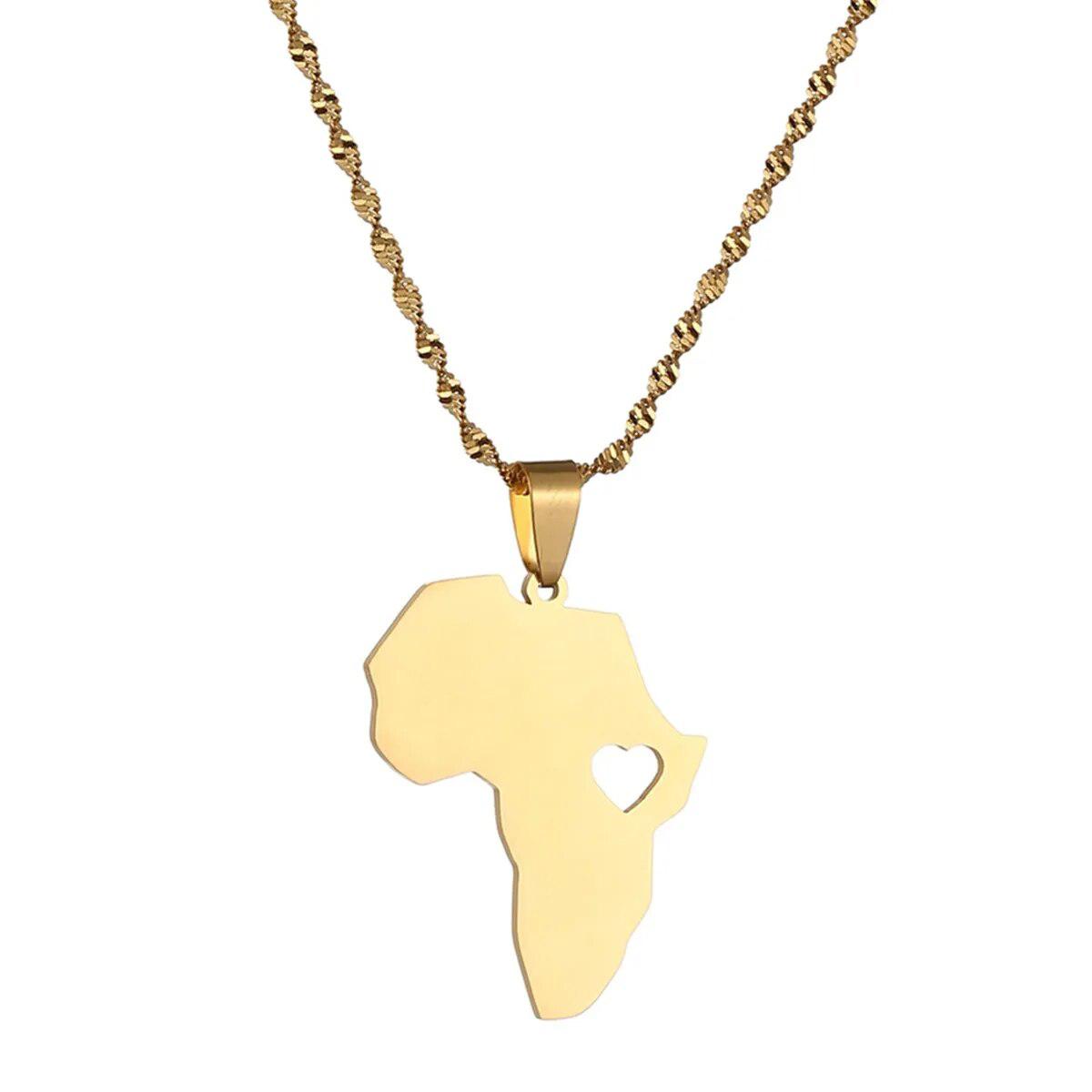 Africa Map Necklace