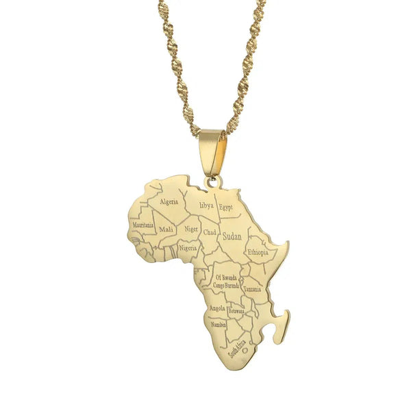 Africa Map Necklace