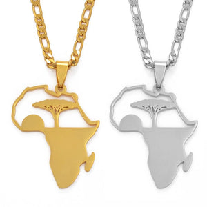 Africa Map Necklace