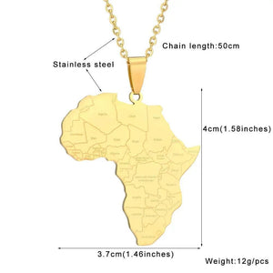 Africa Map Necklace
