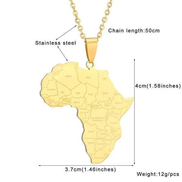 Africa Map Necklace