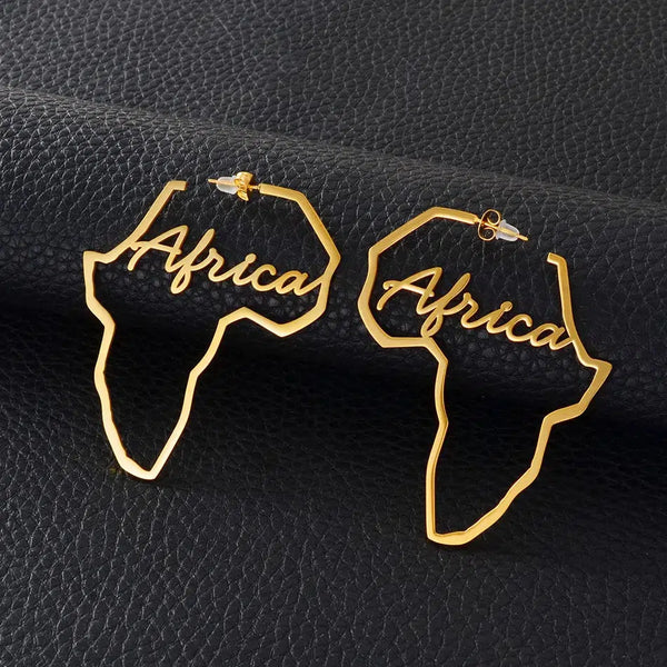 Africa Map Stud Earrings