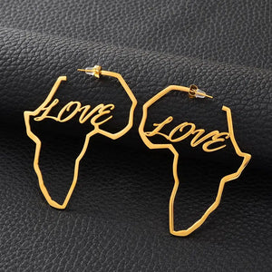 Africa Map Stud Earrings