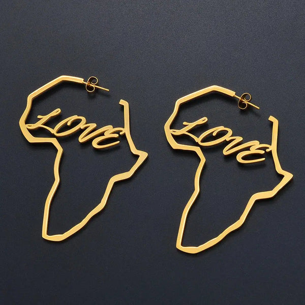 Africa Map Stud Earrings