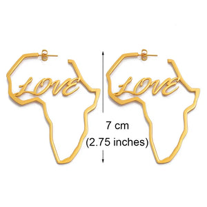 Africa Map Stud Earrings