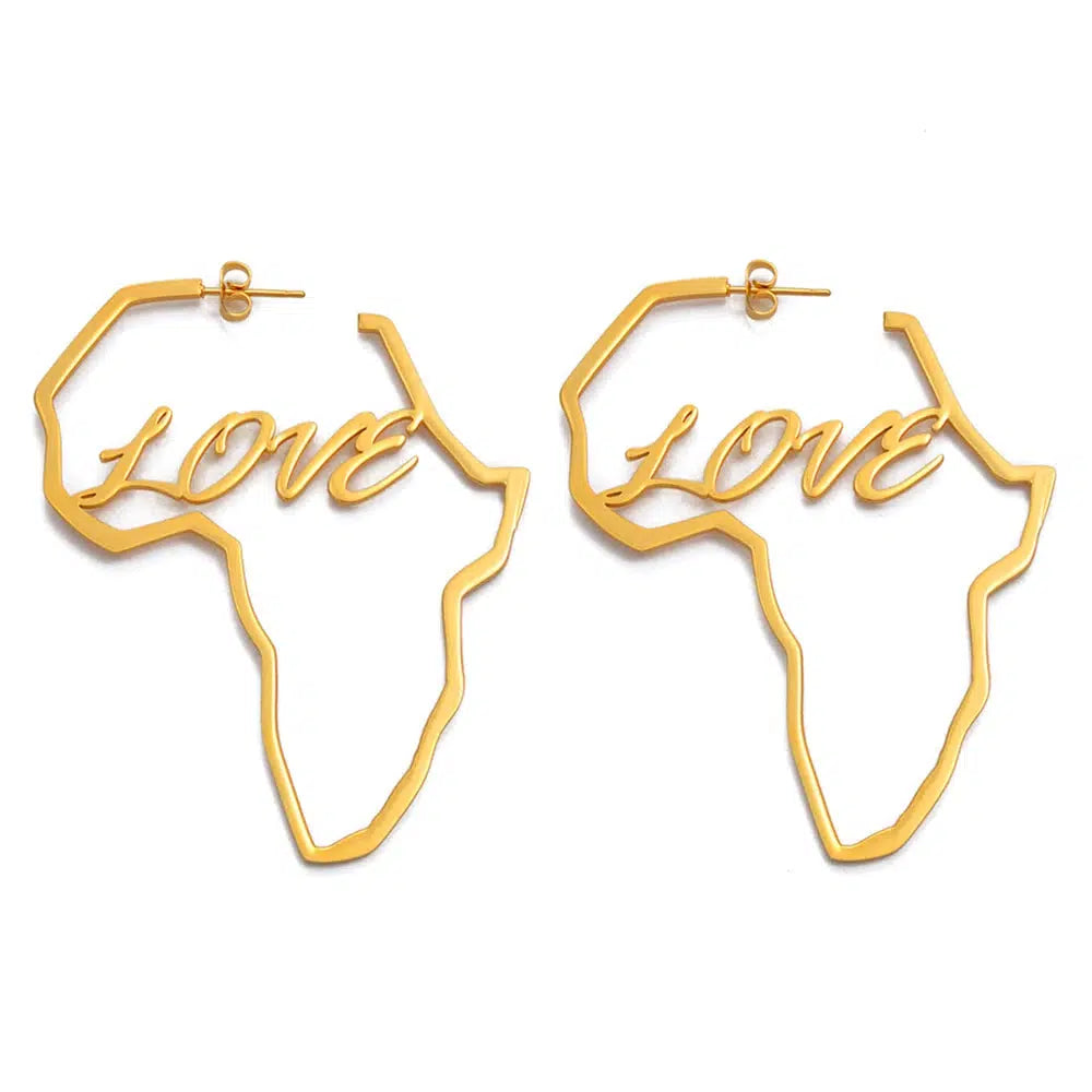 Africa Map Stud Earrings