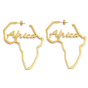 Africa Map Stud Earrings