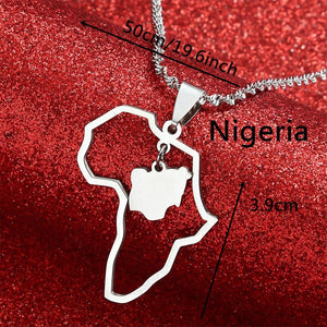 Africa Nigeria Map Necklace