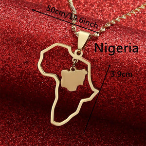 Africa Nigeria Map Necklace