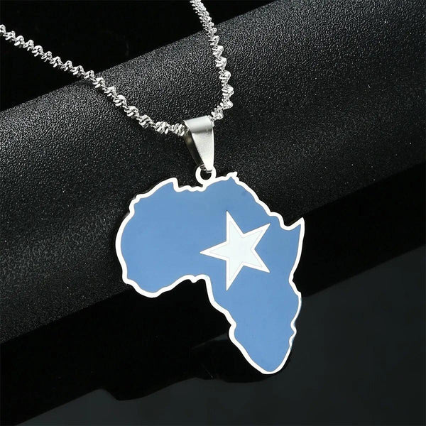 Africa Somali Flag Map Necklace