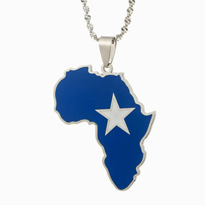 Africa Somalia Flag Map Necklace