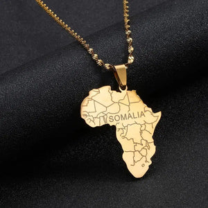 Africa Somalia Map Necklace