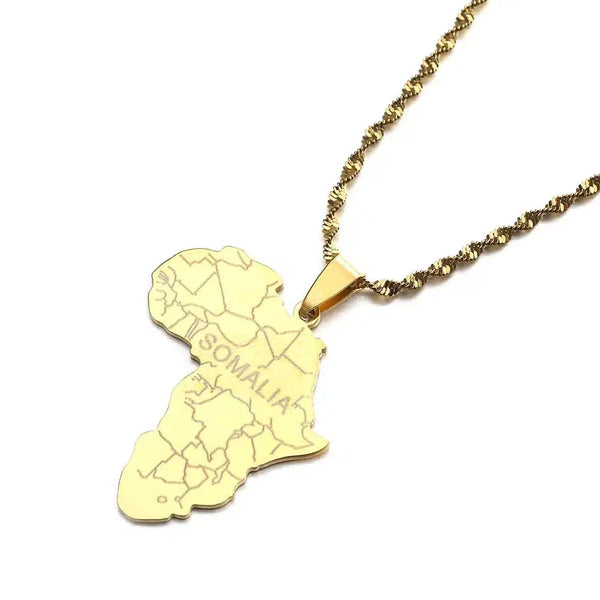 Africa Somalia Map Necklace