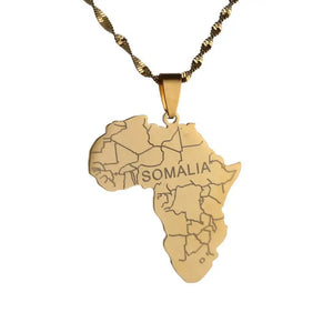 Africa Somalia Map Necklace