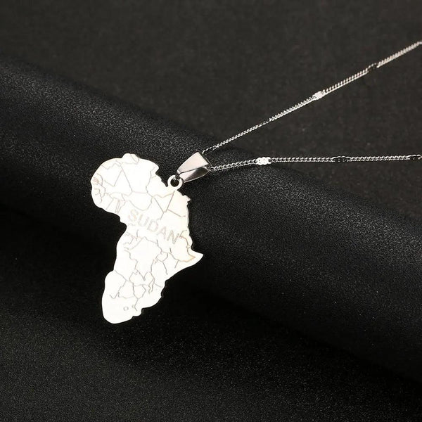 Africa Sudan Map Necklace