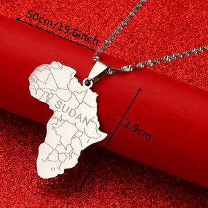 Africa Sudan Map Necklace