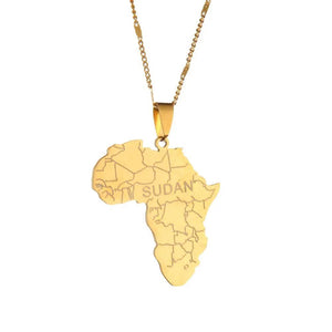 Africa Sudan Map Necklace