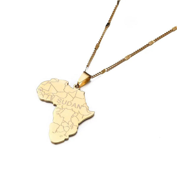 Africa Sudan Map Necklace