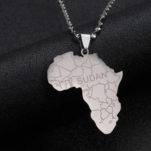 Africa Sudan Map Necklace