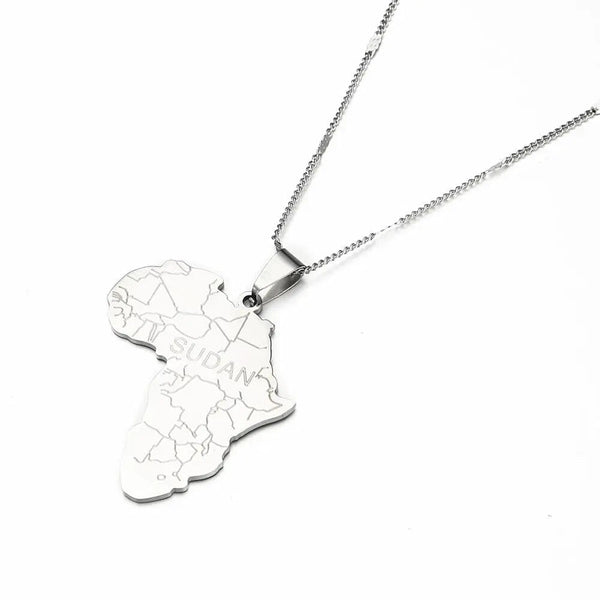 Africa Sudan Map Necklace