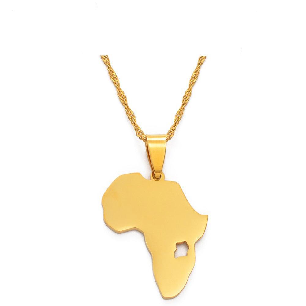 Africa Uganda Map Necklace