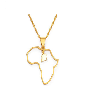 Africa Uganda Map Necklace