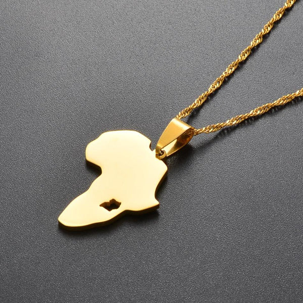 Africa Uganda Map Necklace