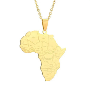 Africa Map Necklace