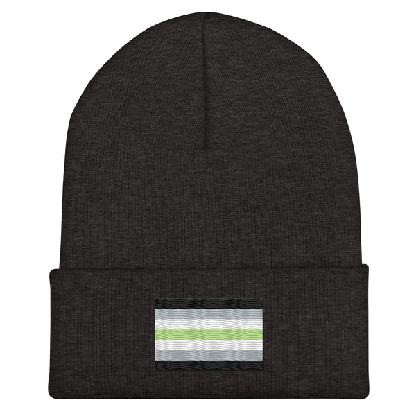 Agender Flag Beanie - Embroidered LGBT+ Winter Hat