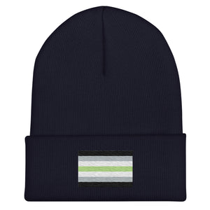 Agender Flag Beanie - Embroidered LGBT+ Winter Hat
