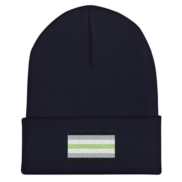 Agender Flag Beanie - Embroidered LGBT+ Winter Hat