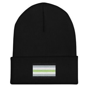 Agender Flag Beanie - Embroidered LGBT+ Winter Hat