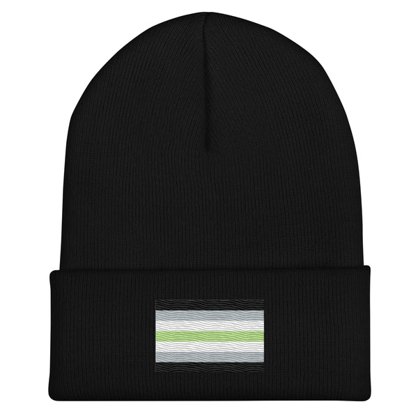 Agender Flag Beanie - Embroidered LGBT+ Winter Hat