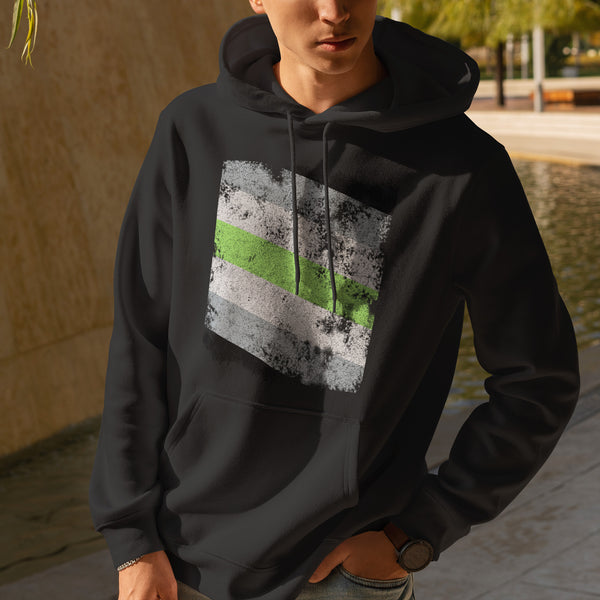 Agender Flag - Distressed LGBT+ Hoodie