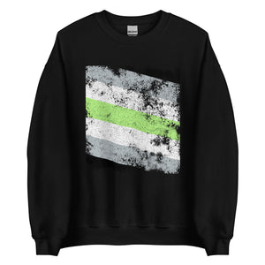 Agender Flag - Distressed LGBT+ Sweatshirt