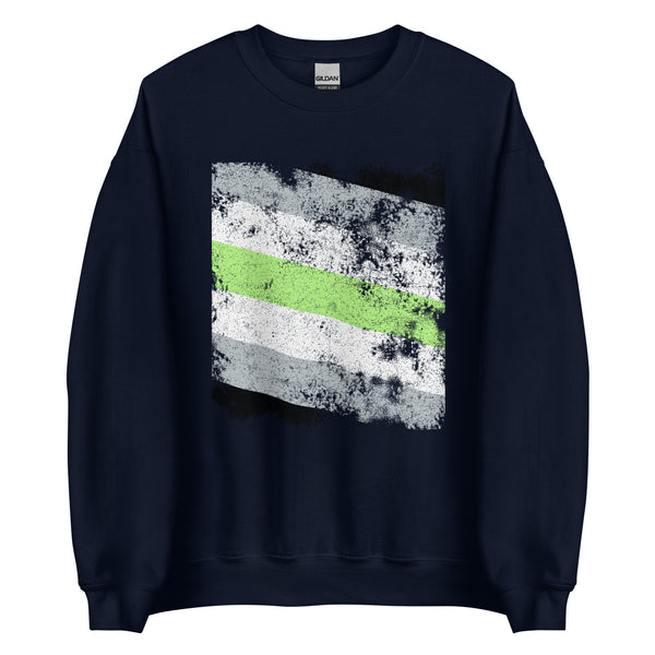 Agender Flag - Distressed LGBT+ Sweatshirt