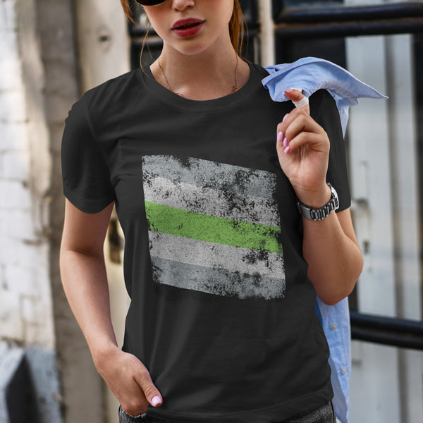 Agender Flag - Distressed LGBT+ T-Shirt