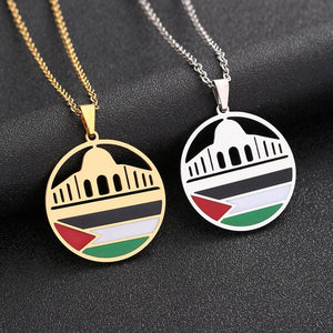 Al-Aqsa Mosque Palestine Flag Necklace