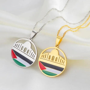 Al-Aqsa Mosque Palestine Flag Necklace