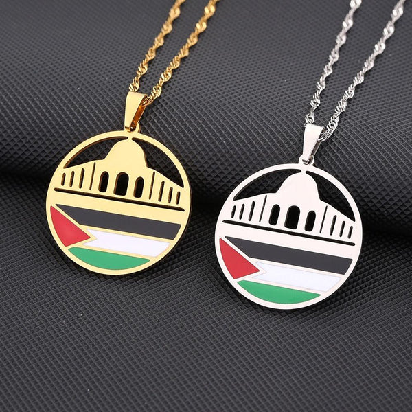 Al-Aqsa Mosque Palestine Flag Necklace