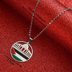 Al-Aqsa Mosque Palestine Flag Necklace