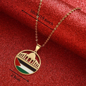 Al-Aqsa Mosque Palestine Flag Necklace