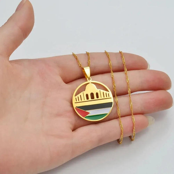 Al-Aqsa Mosque Palestine Flag Necklace