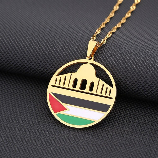 Al-Aqsa Mosque Palestine Flag Necklace