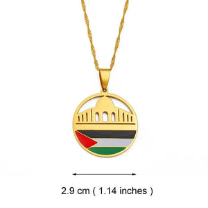 Al-Aqsa Mosque Palestine Flag Necklace