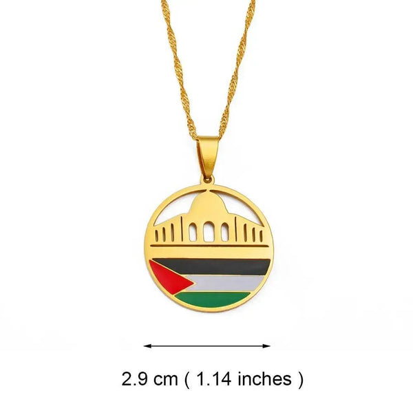 Al-Aqsa Mosque Palestine Flag Necklace